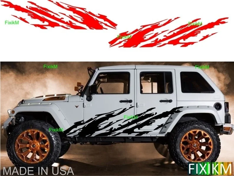 

Large MUD SPLASH side graphics vinyl decal stickers UNIVERSAL size fit Jeep, any trucks, suv, car, trailer, rv, camper on doors