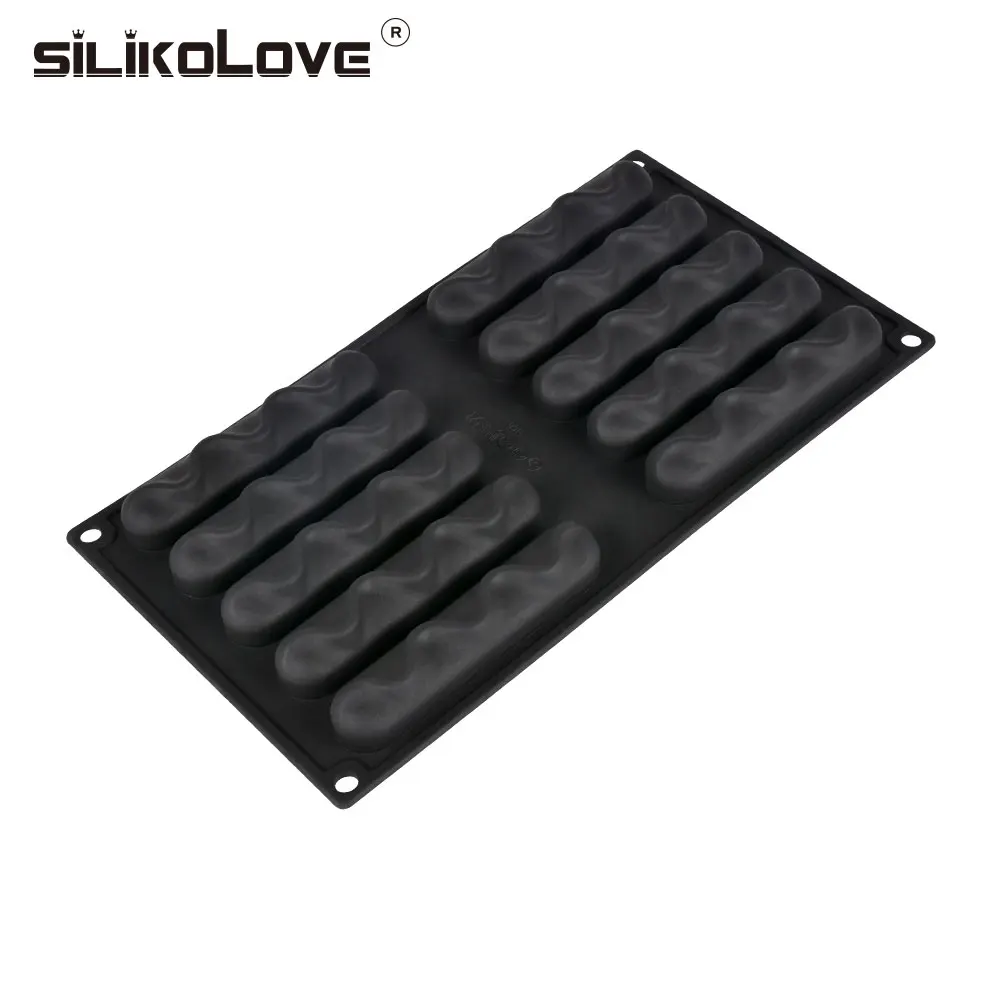 SILIKOLOVE 10 силиконовые полости форма для торта овальная пульсация форма для выпечки инструменты для украшения желе мусс форма для десерта