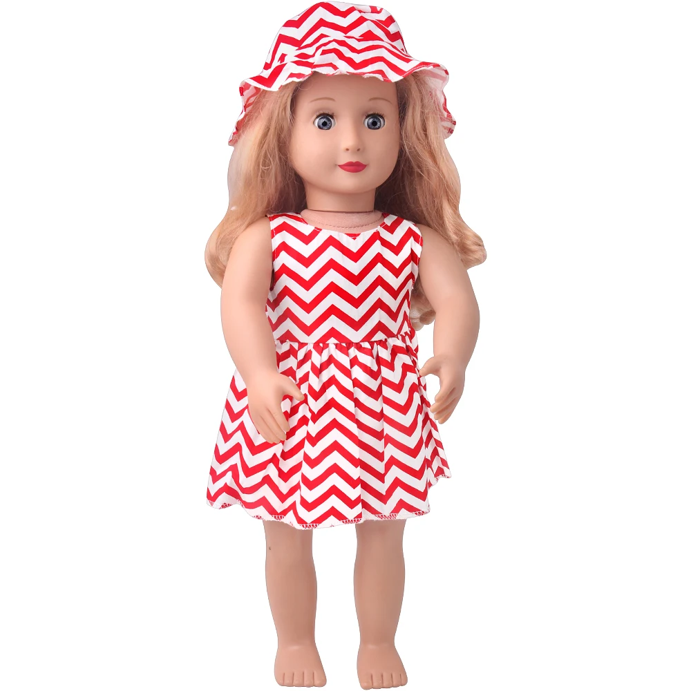 18 дюймов американская Кукла одежды для малышей Летняя одежда девочек Красные