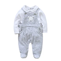 fashion warm winter newborn baby jumpsuit set velvet boys girl rompers set infant overalls unisex toddler onesies outfit