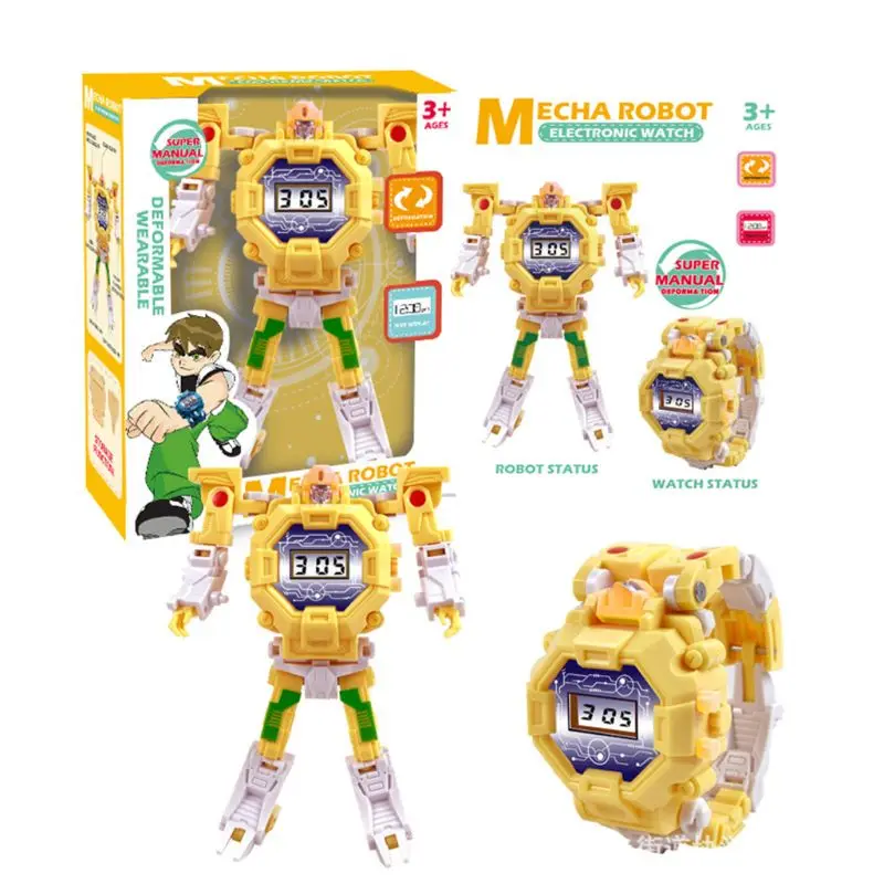 Часы-трансформеры детские электронные наручные креативные Мультяшные фигурки