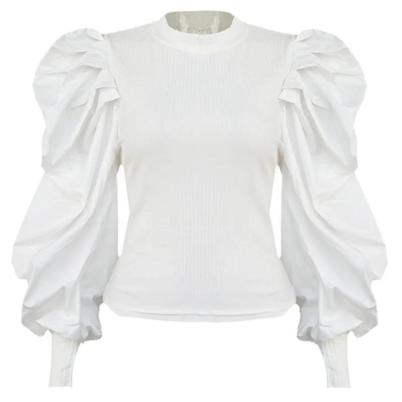 Осенний свитер Женский легкий вес женский с пышными рукавами вязаный пуловер 2019