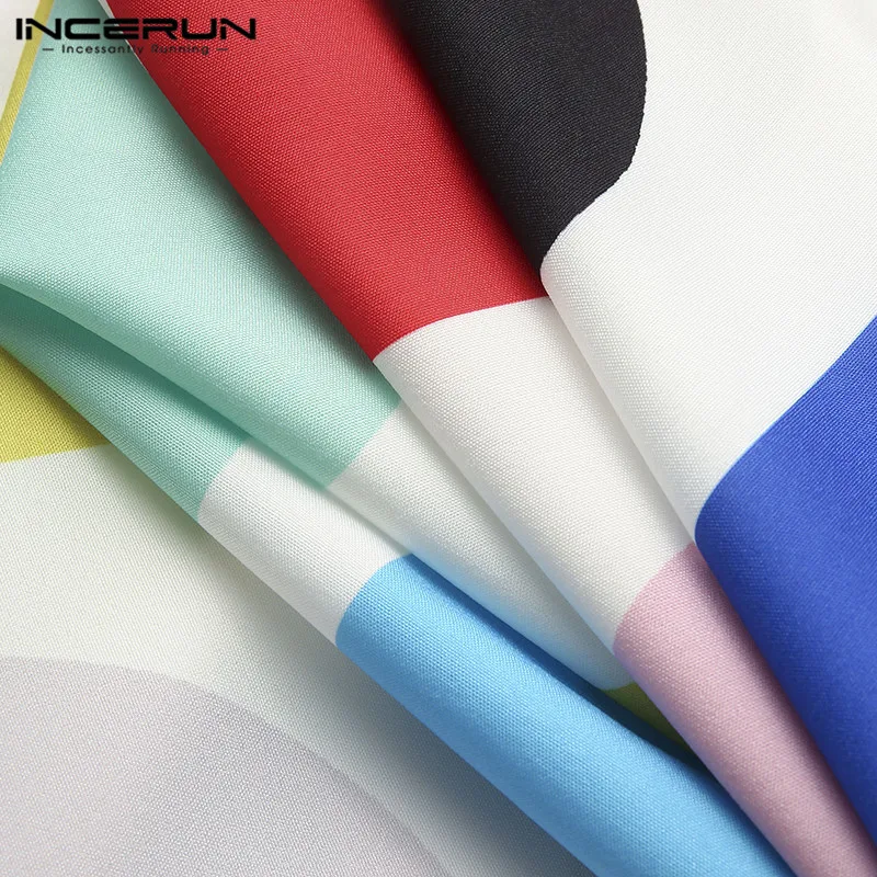 

Summer Colorful Printed Shirts INCERUN Men Short Sleeve Turn Down Collar Blouse Fashion Buttons Breathable Camisa Masculina 5XL
