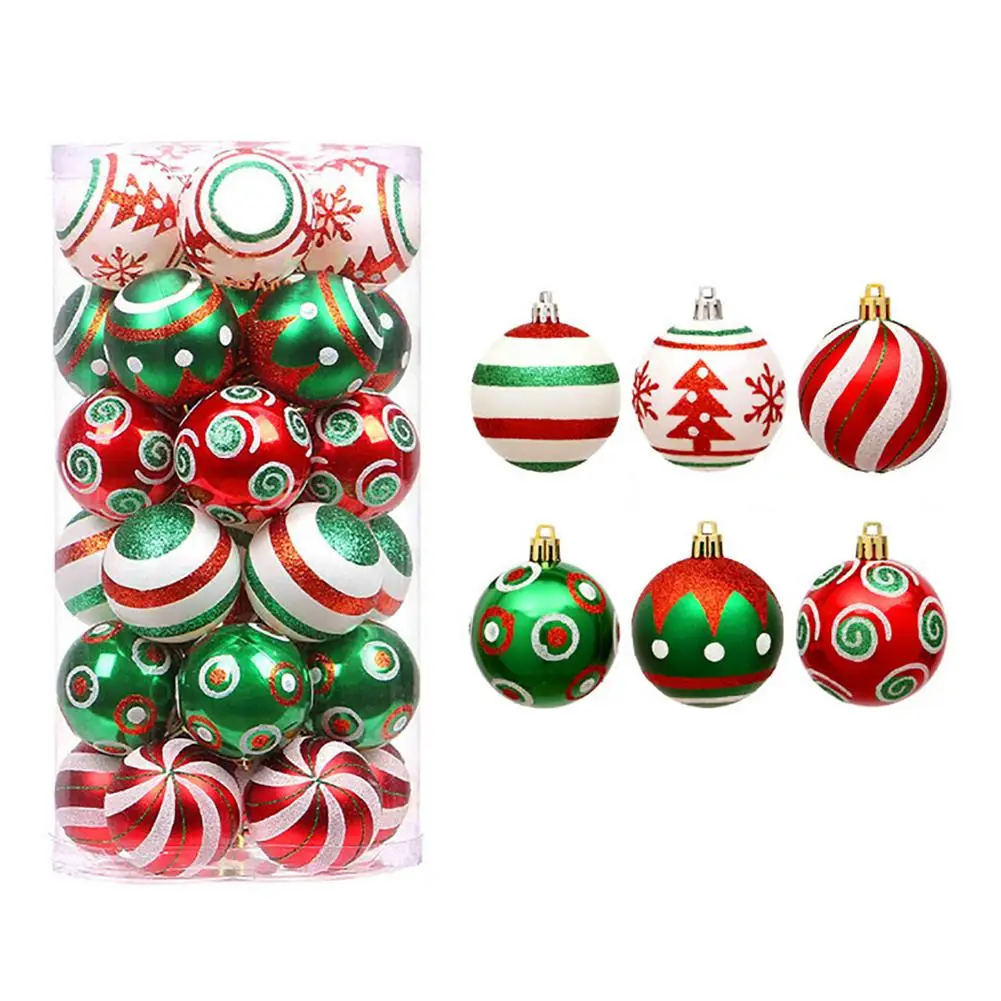 

30pcs 5 Patterns Christmas Balls Christmas Tree Ornaments Balls Xmas Decor Hanging Tree Pendant New Year Gift Navidad Natal Noel