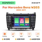 Автомобильный мультимедийный DVD-проигрыватель, 4 Гб, 2 Din, Android 11, для MercedesBenz W203 W219 A-Class A160 C-Class C200 CLK200, радио, GPS-навигация, стерео