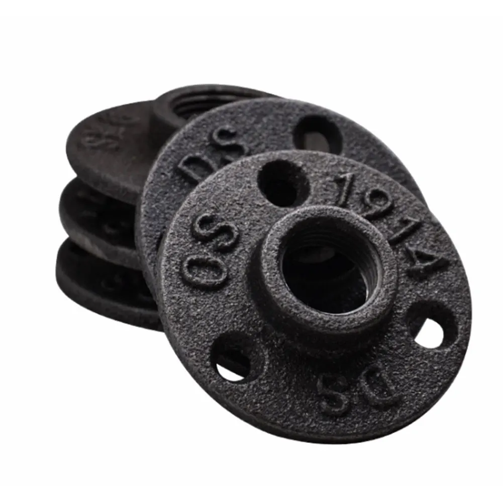 

10PCS Floor Flange Industrial Vintage Style Home Malleable Iron Pipe Fittings Industrial For DIY Project Furniture Decoration
