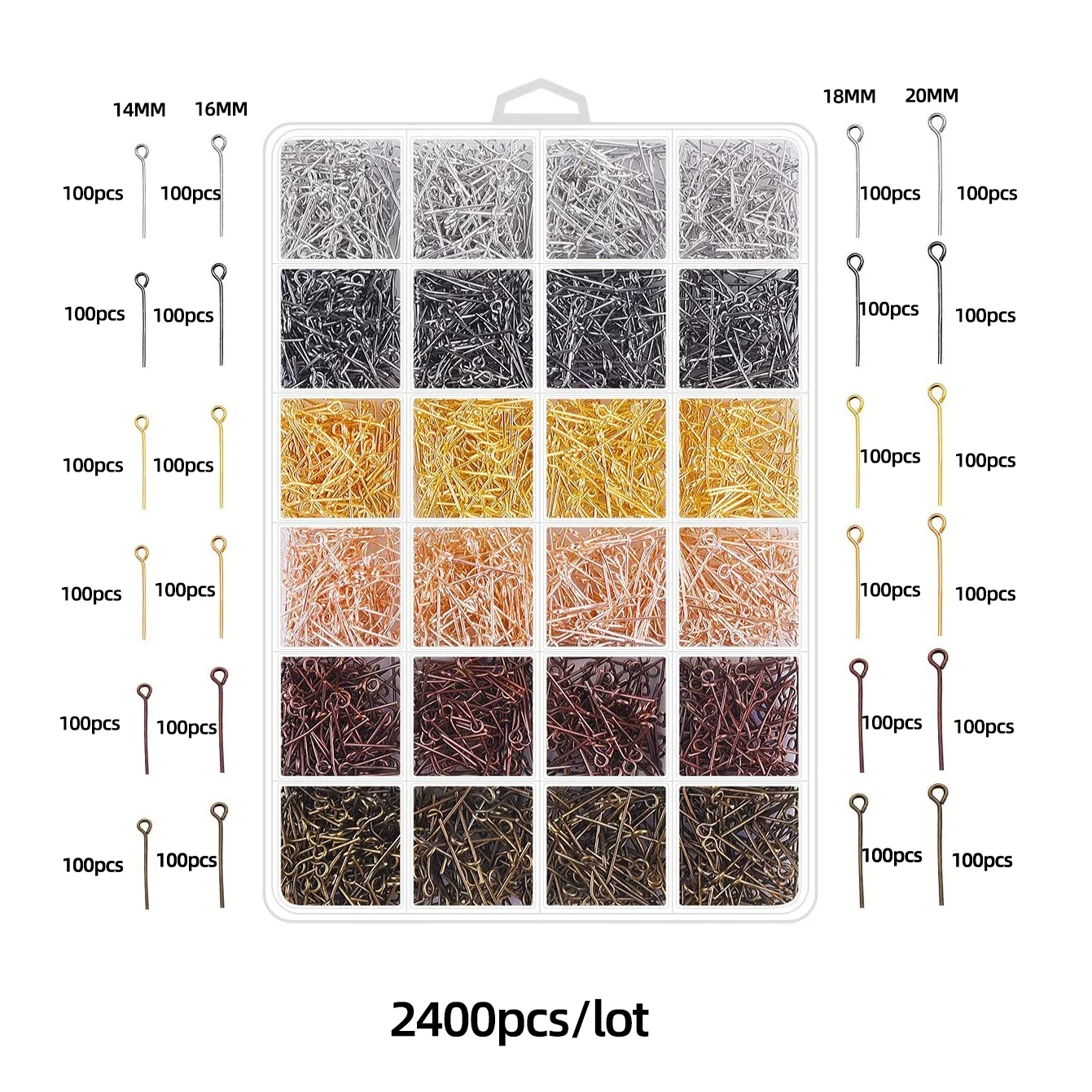

Mixed Accessories DIY Making Jewelry Tools Supplies Kit Lobster Clasp Spring Clasp End Caps Jump Ring Ribbon Ends for Necklace