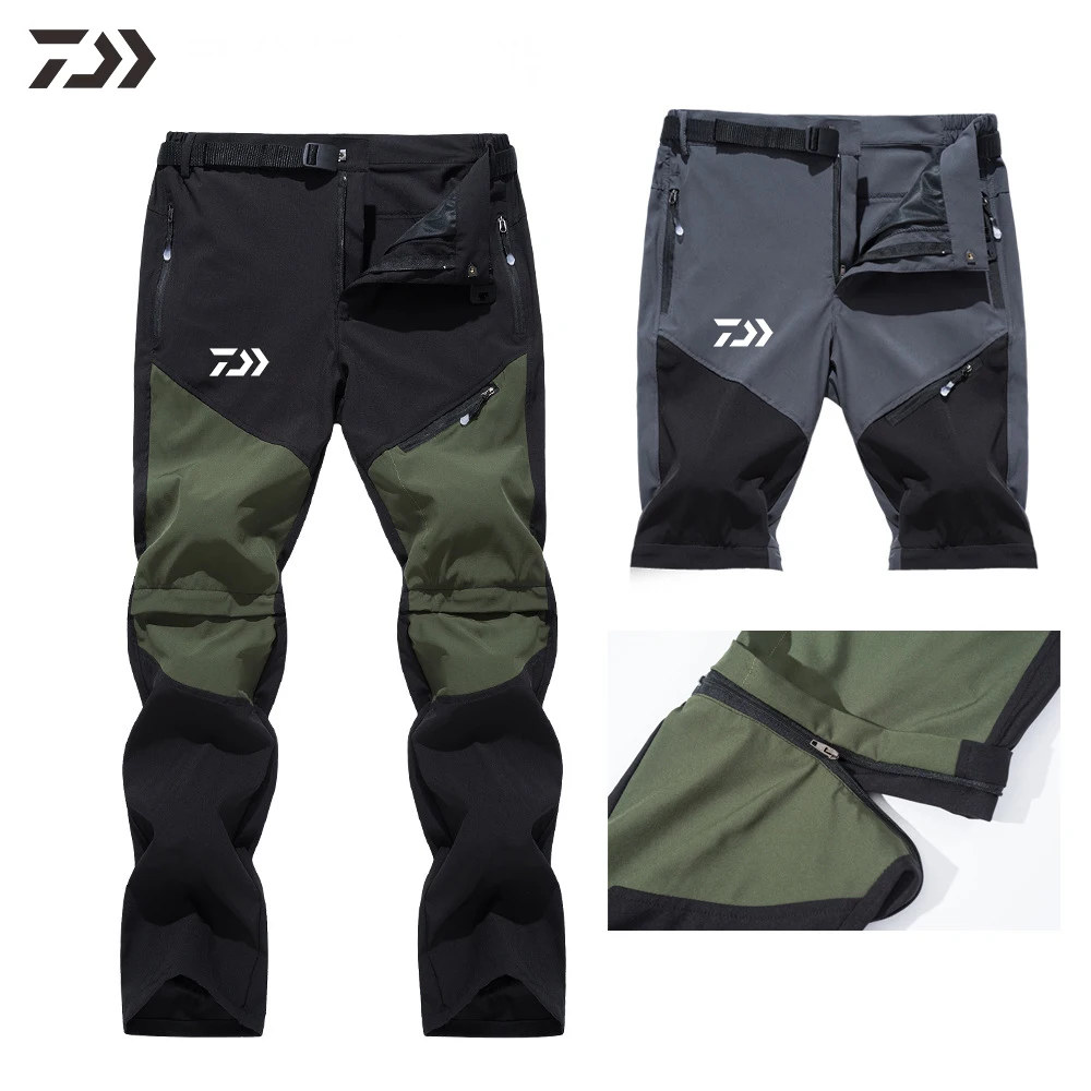 

Новинка 2021, рыболовные штаны Daiwa, дышащие быстросохнущие брюки, уличная съемная ветрозащитная одежда для рыбалки для мужчин