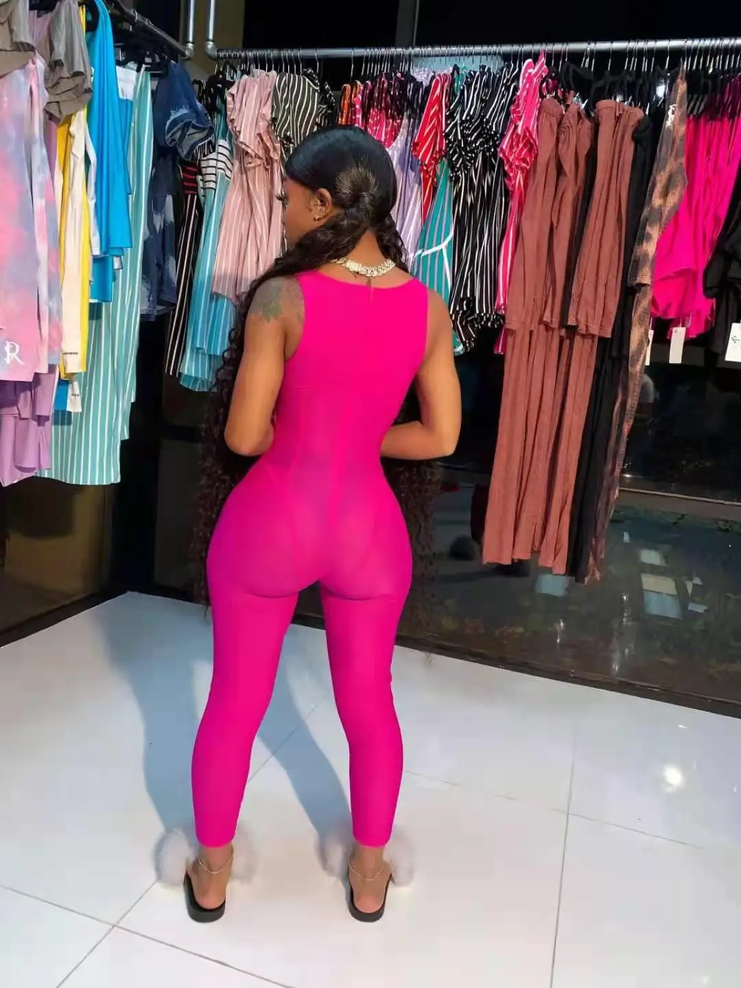 

Sexy Jumpsuits For Women Solid Color Skinny Streetwear High Waist Overalls