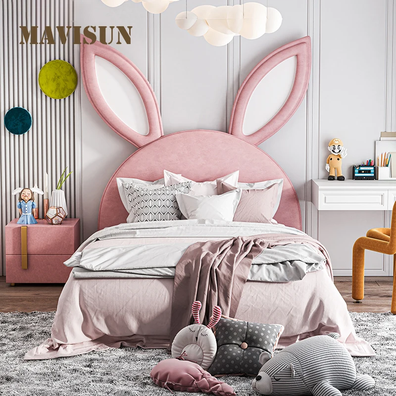 

Нордическая Современная Минималистичная детская кровать для девочки, принцессы, мультяшная односпальная кровать светильник лая Роскошная...