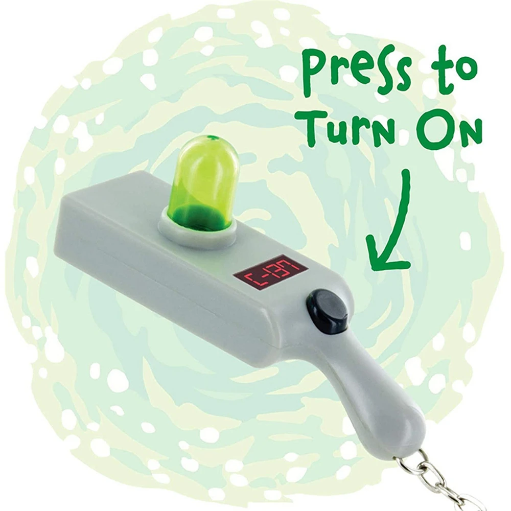 Проекционный пистолет с анимацией Рик Морти охватывающий мини-портал брелок