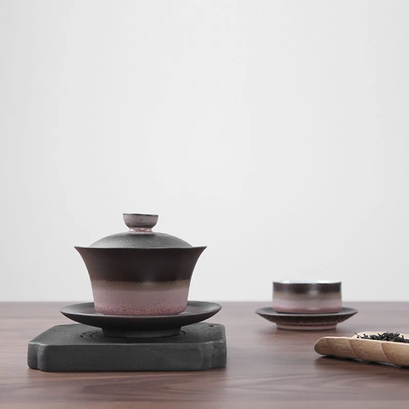 Gaiwan Tureen 180 мл керамическая чашка для чая блюдце с крышкой ручной работы емкость