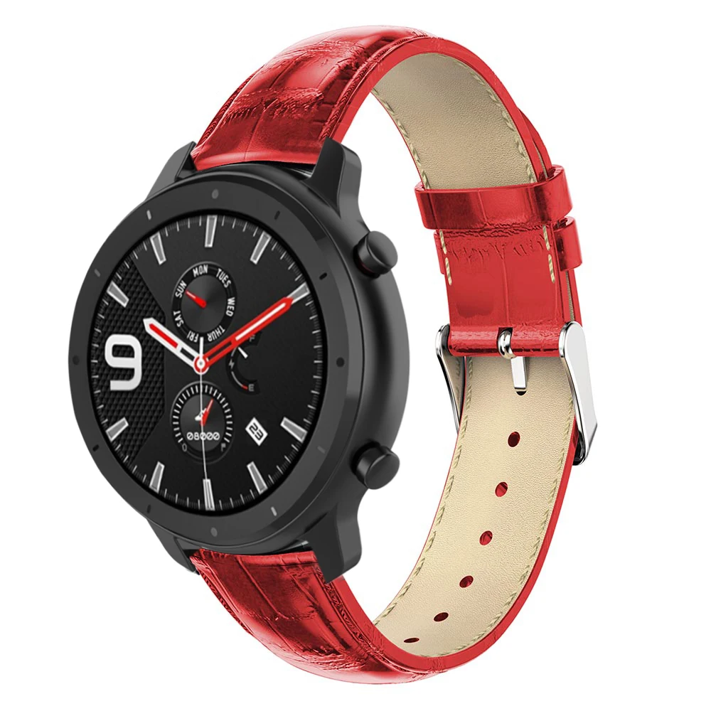 Ремешок из натуральной кожи крокодила для Xiaomi Huami Amazfit GTR 42 мм 47 мм GTS Amazfit BIP Молодежный ремешок для наручных часов браслет ремень