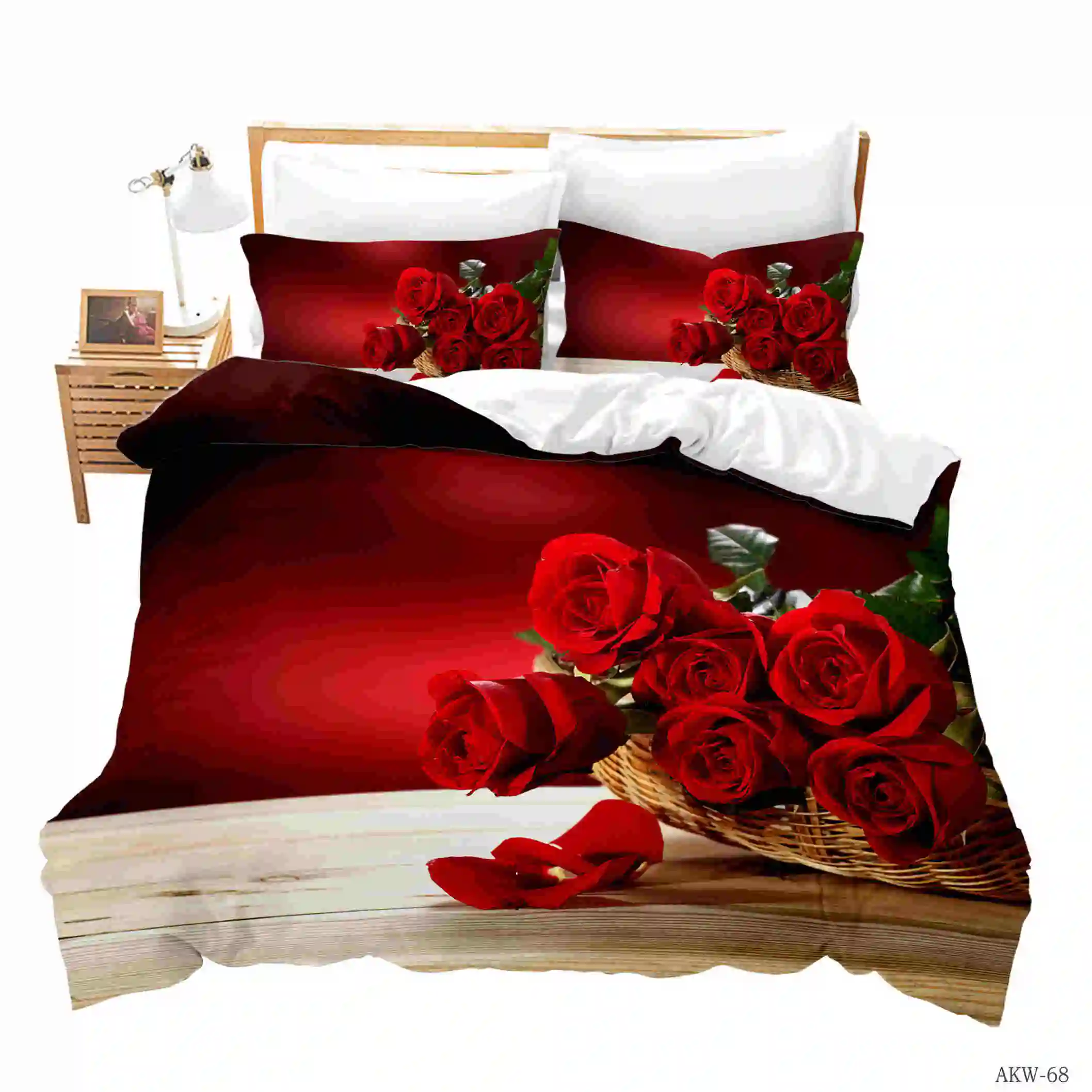 Красочные белые лошади и черный череп печать постельные принадлежности набор