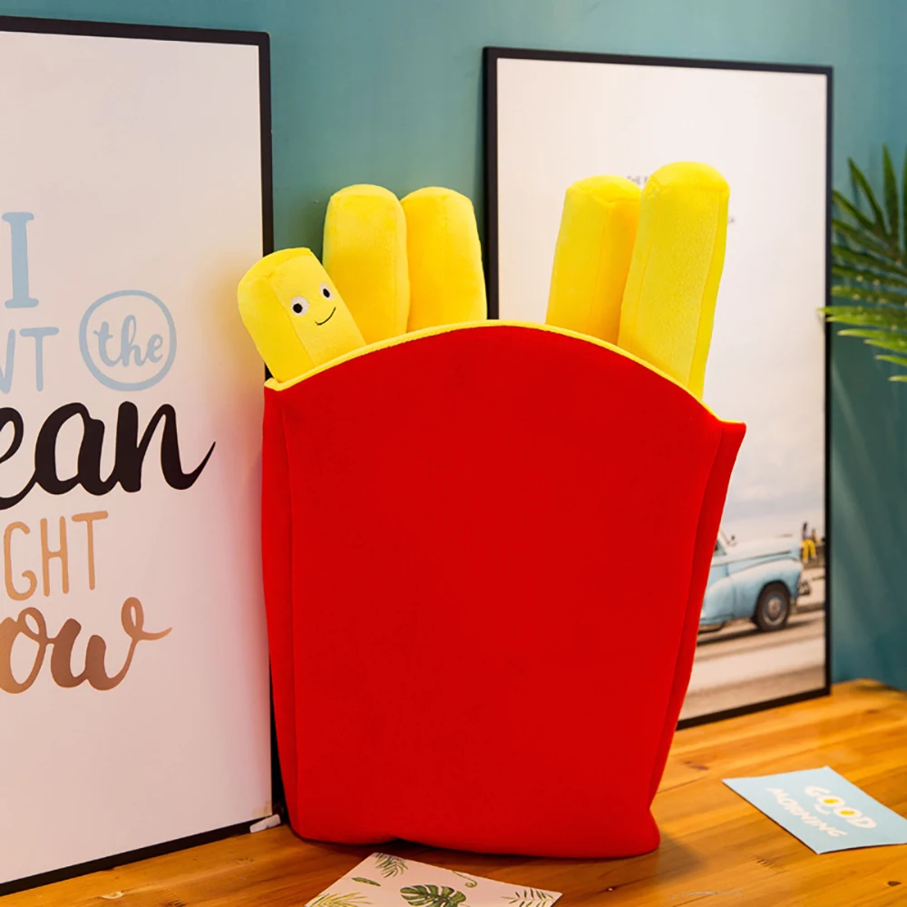 Креативная мультяшная имитация картошки фри пицца Подушка плюшевая игрушка