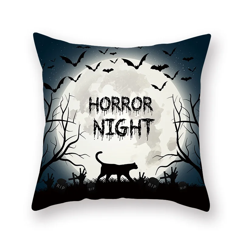 Минималистичная черно белая наволочка для подушки на Хэллоуин украшение дома из