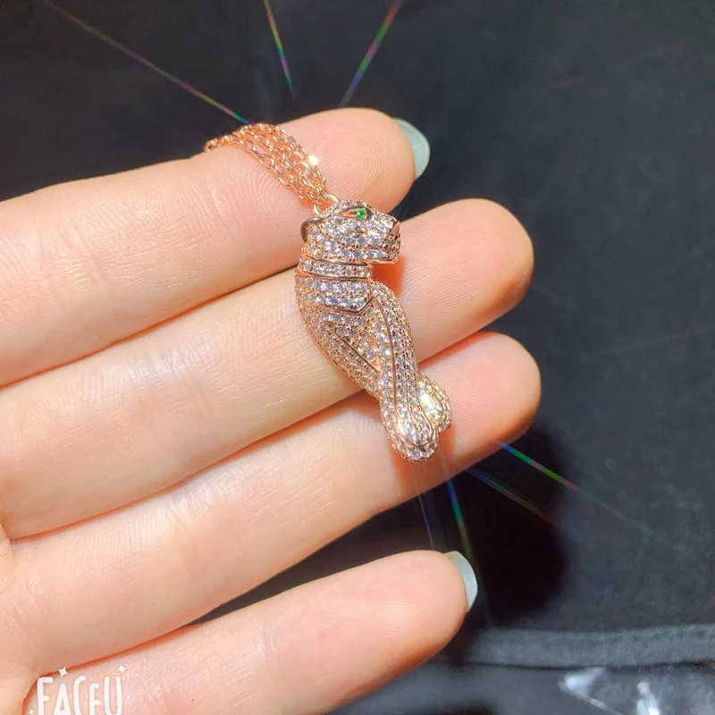 Женское Ожерелье с леопардовым принтом длинная цепочка зелеными глазами|ribbon