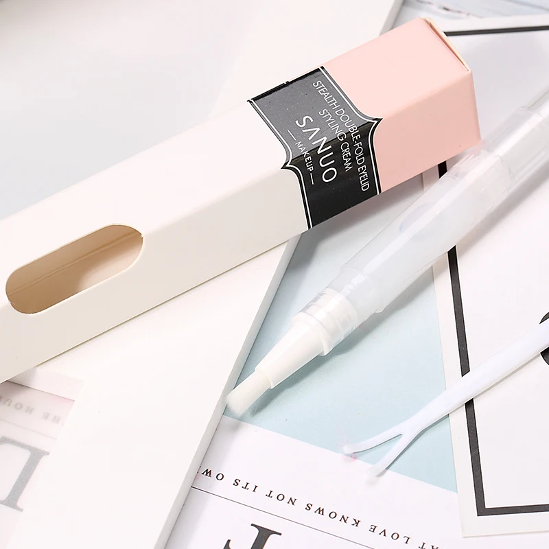 SANUO Invisible Double Eyelids Glue Transparent Styling Cream Big Eye Sticker Natural Makeup Clear Eyelid Strip Eyes Make Up Too | Красота и