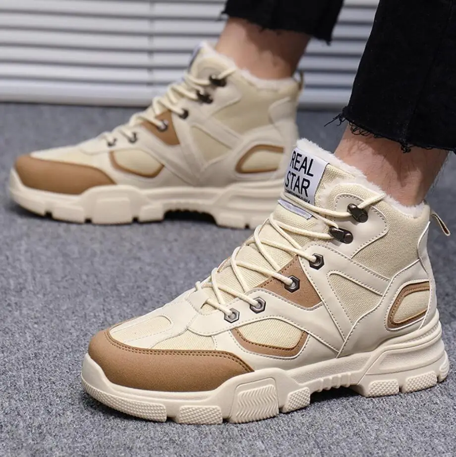 

Мужские зимние ботинки, парусиновые кроссовки, супер теплые мужские ботинки, уличные мужские походные ботинки, Рабочая обувь, мужские ботин...