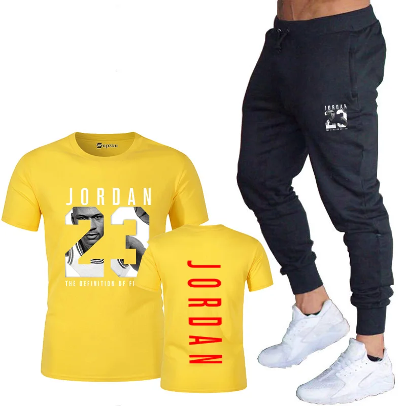 

2piece set men outfits jordan 23 t-shirt shorts summer short set tracksuit men sport suit jogging sweatsuit basketball jersey