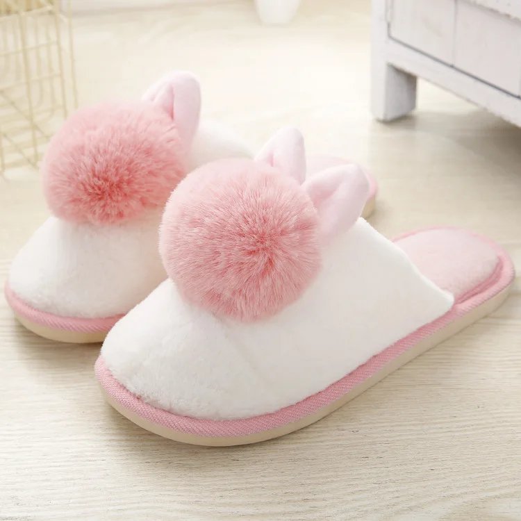 pink Zhen zhou/обувь; коллекция года; женские домашние тапочки; Домашние зимние теплые хлопковые тапочки; женские домашние тапочки с героями мультфильмов - Цвет: pink