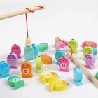 Детская деревянная Рыбалка, номер обучения, буквенные игрушки, Монтессори, обучающая головоломка, обучающее пособие, обучающие игрушки для детей, подарок