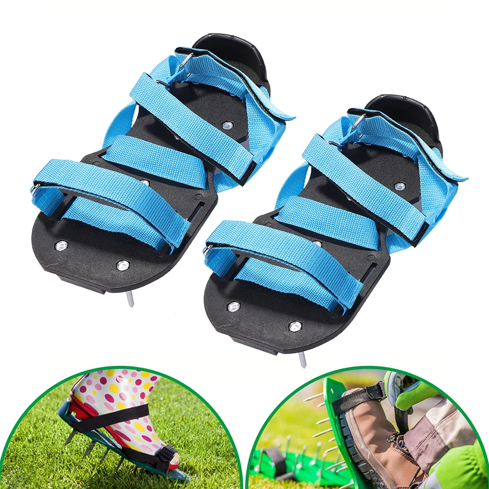 

1 Pair Grass Spiked Walking Lawn Cultivator Aerator Shoes Loose Soil Tool Nail Shoes Scarifier Nail Cultivator Yard Garden Tool