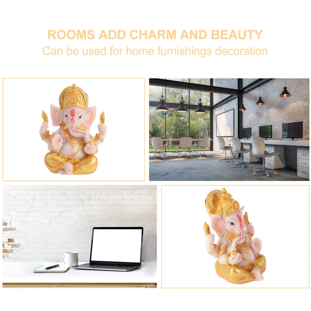 

Elephant God of Wealth Statue Resin Art Craft Decoration for Home Office