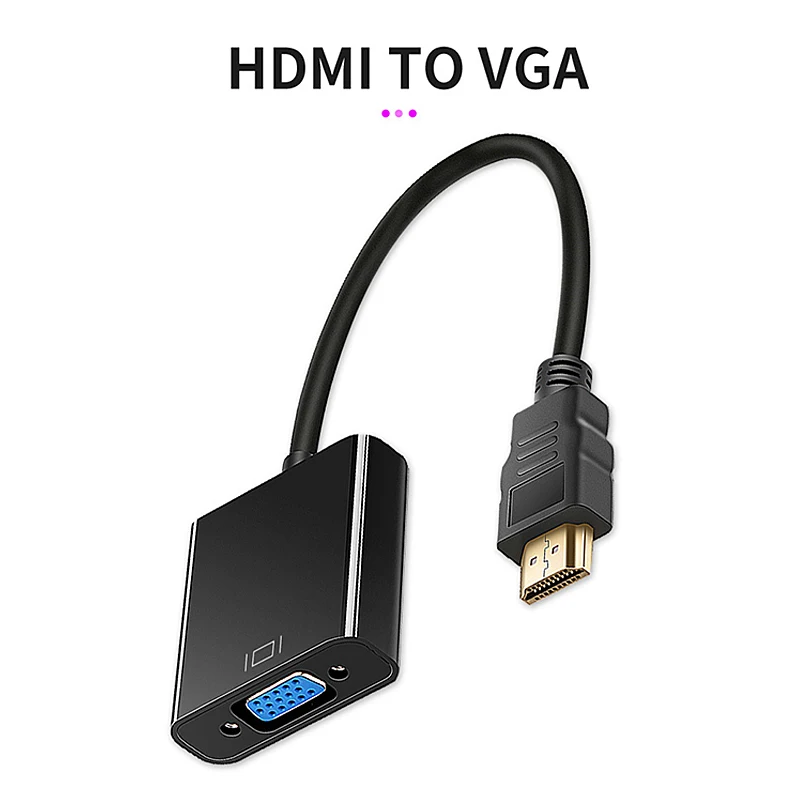 Адаптер VGA совместимый с кабелем HDMI цифро аналоговый преобразователь