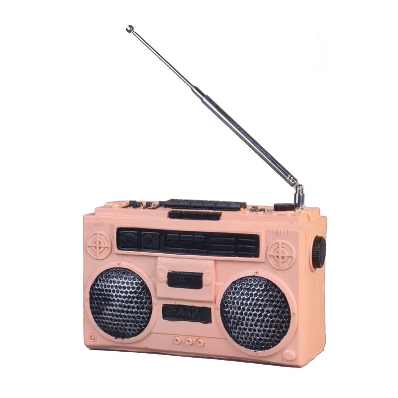 Ретро радиомодель В индустриальном стиле украшение из смолы для телевизора