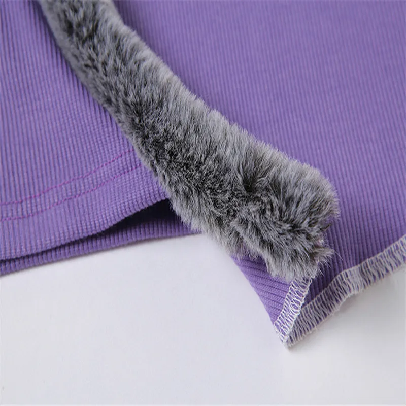 

Woman T Shirts Sweater Autumn Spring Fashion Irregular Short Tops Harajuku T-Shirt Christmas Clothes Poleras Wear Mujer Purple