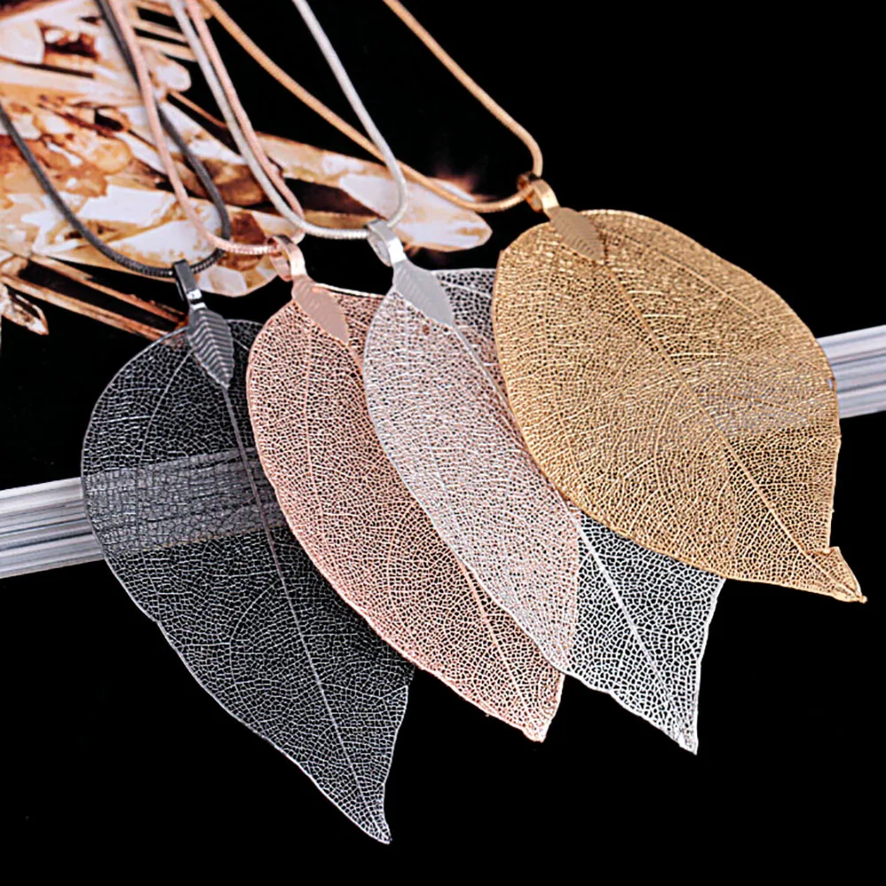 

Women Special Leaves Leaf Sweater Pendant Necklace Ladies Outdoor Commuting Long Sweater Chain Jewelry