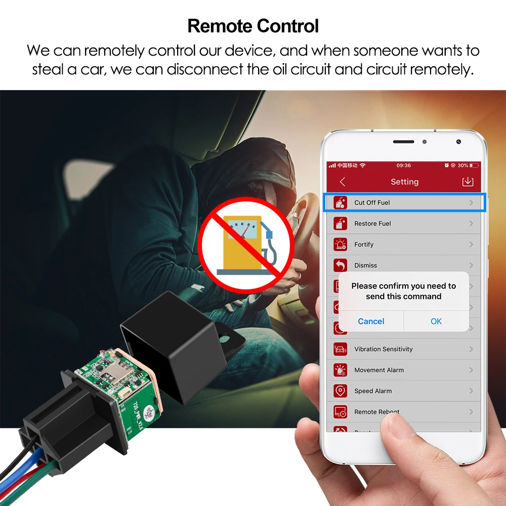 Автомобильное реле сигнализации Cardot GPS трекер с GSM локатором дистанционным