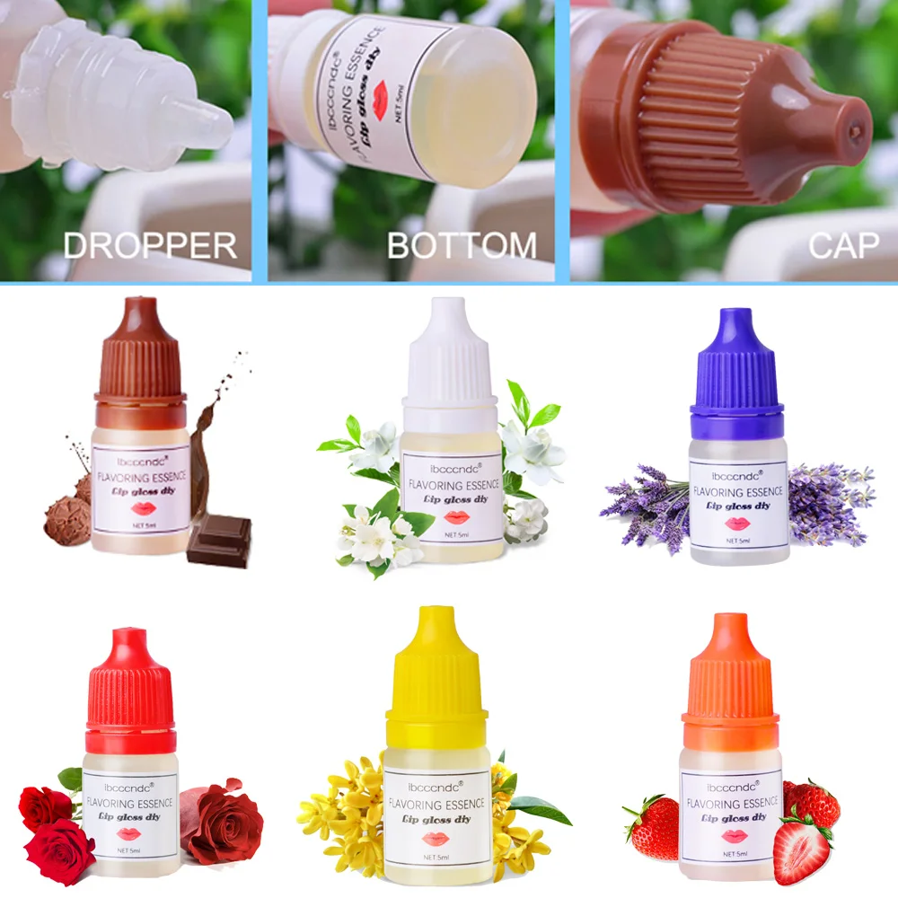 

7Flavors/Kit Natural Flavor Essence for Handmade Cosmetic Lip Gloss Base Lipgloss DIY Food Grade Fragrance Flavoring Essential