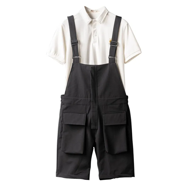 Модные прямые шорты комбинезоны мужские летние корейские новые Свободные