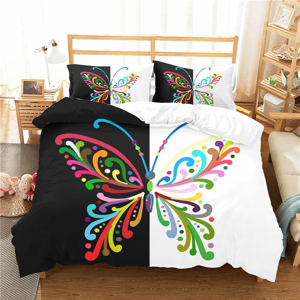 

Постельные принадлежности и комплекты для кровати, спальная одежда, покрывало, домашний текстиль, с принтом бабочки, пододеяльник с наволоч...