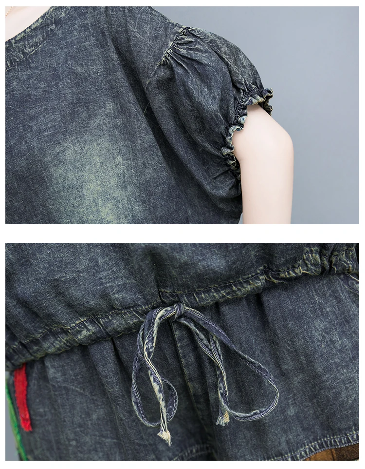 

Casual Jean Suit For Women Denim Korean Tracksuit Letter Wholesale Clothing Women Set Ensemble Femme Survetement Tracksuits