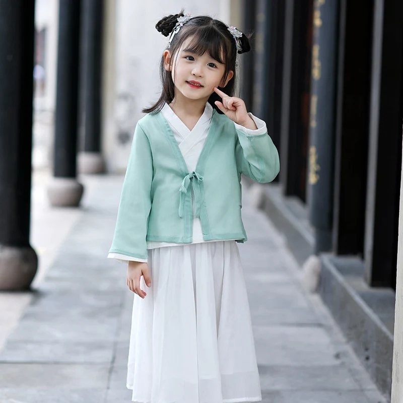Hanfu/традиционная детская одежда в китайском стиле для девочек Одежда детей