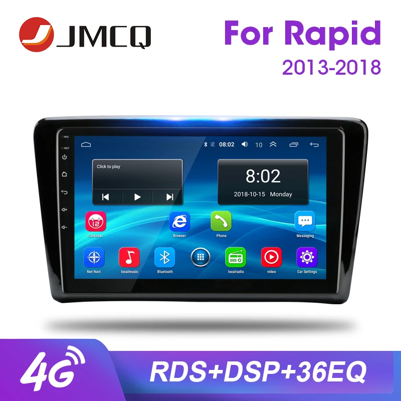 JMCQ 9 &quotавтомобильное радио для Skoda Rapid 2013-2018 4G Android плеер RDS 36EQ GPS Navigaion Мультимедиа