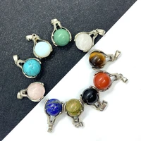 natural stone hug ball semi precious stone exquisite pendant for diy fashion jewelry making necklace bracelet size 18x28mm