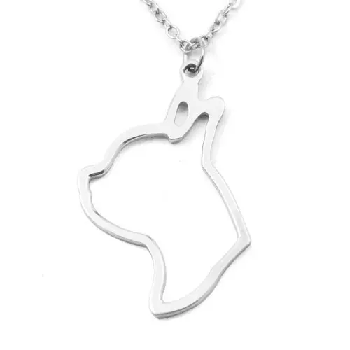 

Female Simple Hollowed Metal Necklace Dog Head Necklaces For Women