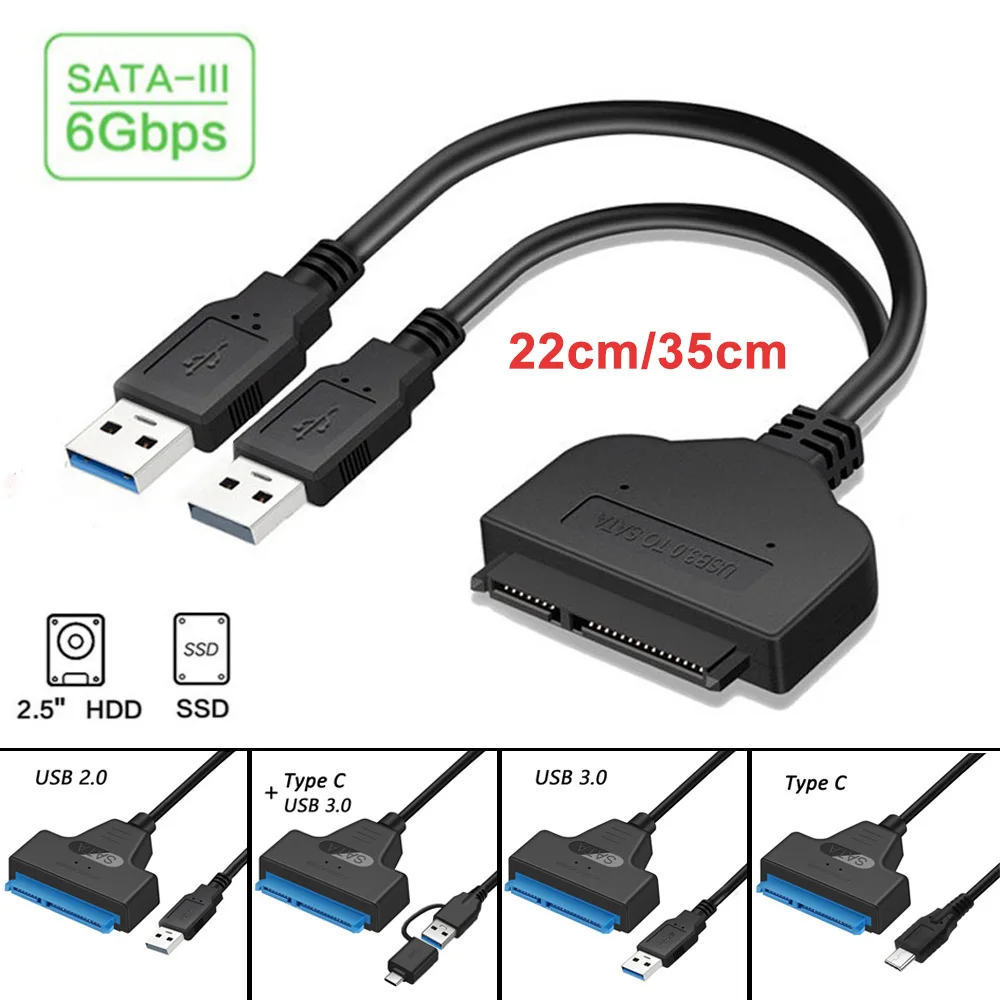 USB Sata кабель 3 0 адаптер фута компьютерный Разъемы Поддержка 2 5 дюйма SSD жесткий