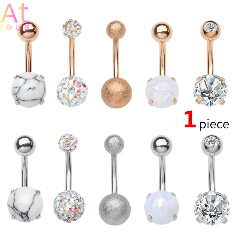 1 шт. круглый кубический цирконий геометрическая форма кольцо для пупка пирсинг