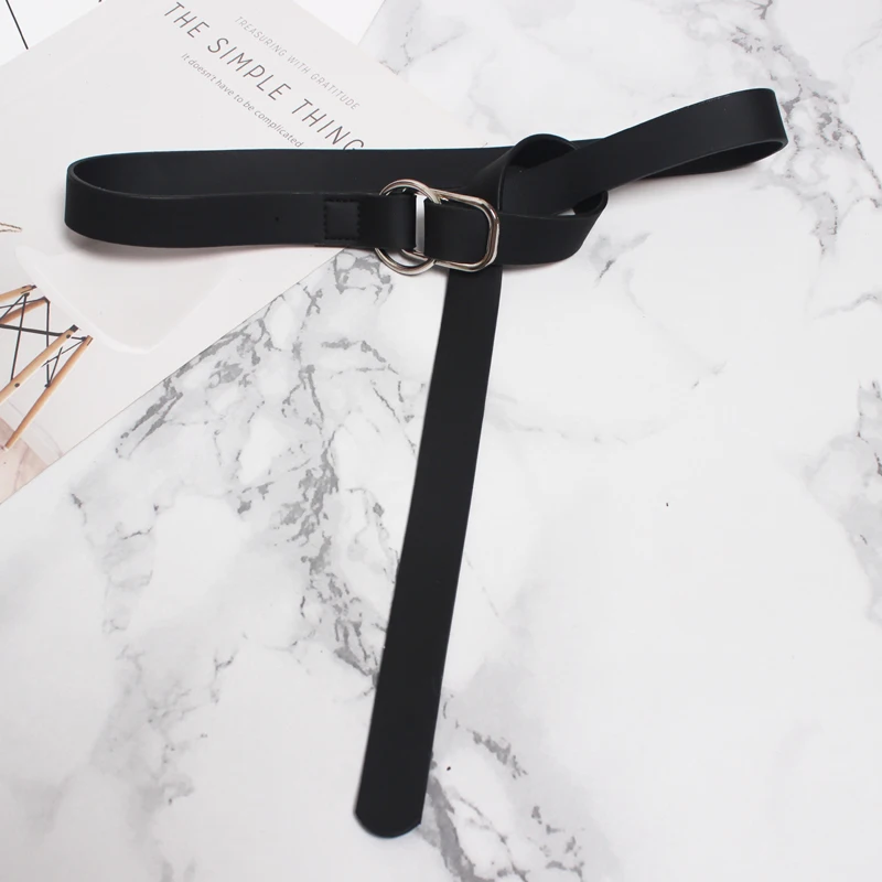 

HATCYGGO 2019 Designer Belts Women Leather Strap Female Round Buckle Long Belt Ladies Cummerbund Belts For Dress