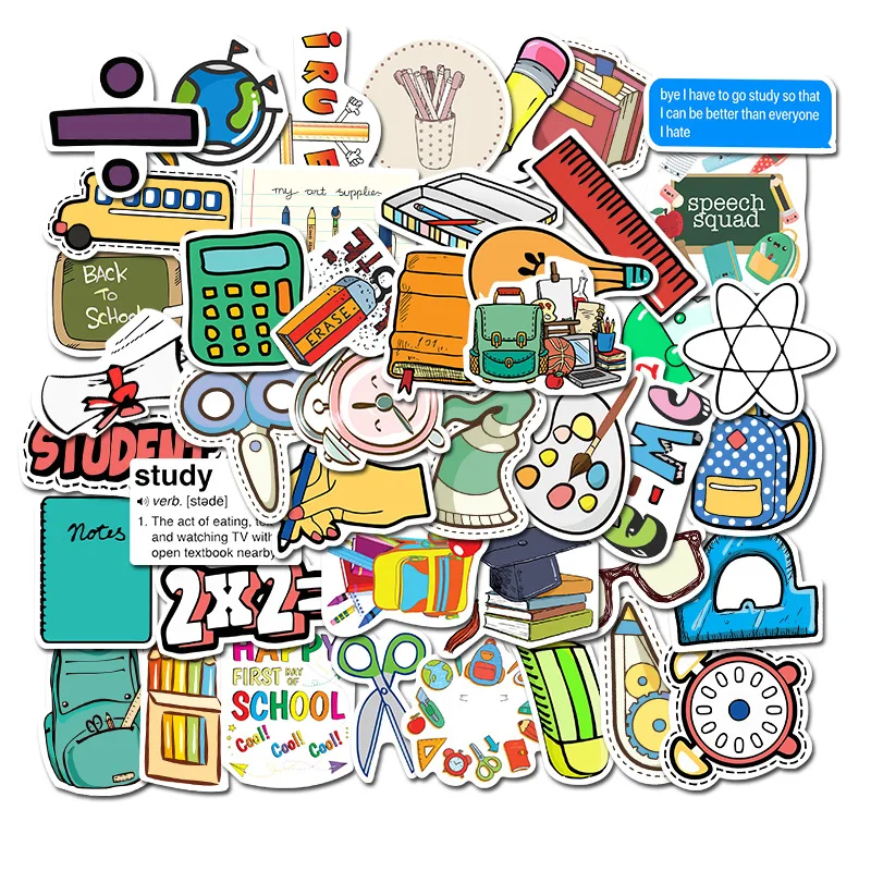 

Learning Items PVC Graffiti Sticker Aesthetic Notebooks Scrapbooking Accessories Phone Child Sticker Flakes 50PCS