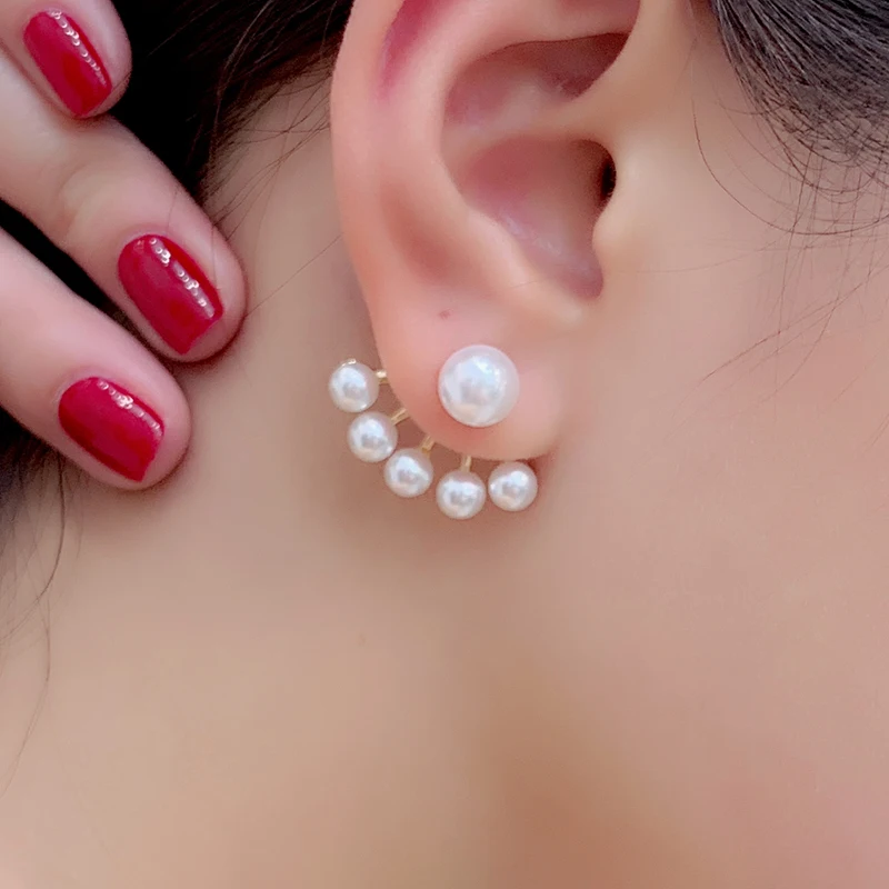 Женские серьги подвески с жемчугом Xinwei вечерние золотым 2019|Серьги-подвески| |