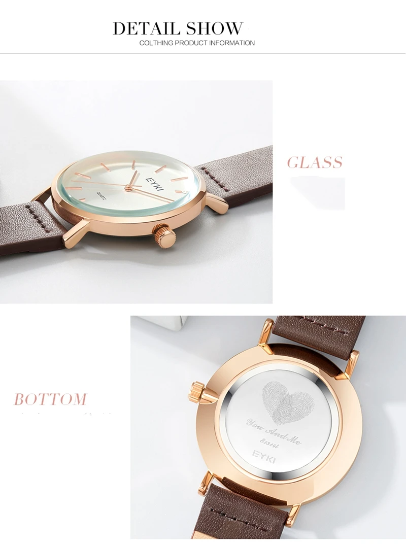 EYKI 1314 Casual Quartz Watch Men Women Fashion Wristwatch Lovers Watches Leather Watchband Clock Male relogio masculi 2019 News