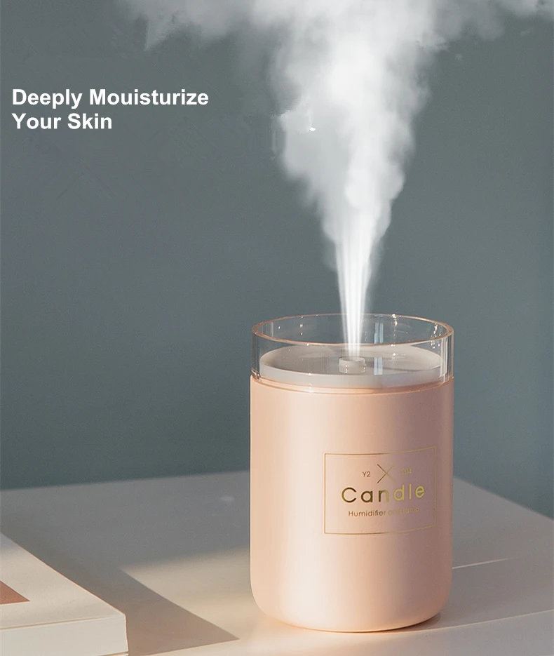 280ML Ultrasonic Air Humidifier Candle Romantic Soft Light USB Essential Oil Diffuser Car Purifier Aroma Anion Mist Maker | Бытовая
