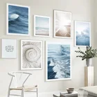 Картина на холсте с изображением пейзажа, пейзажа, Морского Пейзажа, природы, постер, картина на стену в скандинавском стиле, украшение для дома и комнаты, океанская морская волна