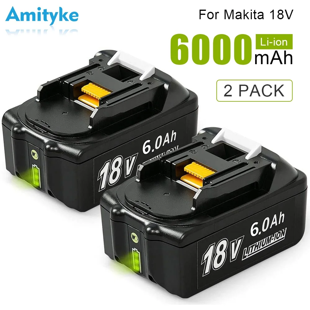 Сменные литиевые батареи Makita 2 упаковки 18 в 6 0 Ач BL1860B для аккумулятора BL1860 BL1850 BL1840